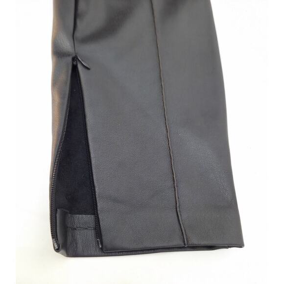 Zara‎ Medium Faux Leather Pants Black Slim with Ankle Zip - Picture 4 of 7